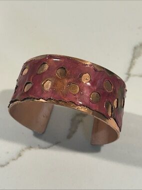 Artisan Handcrafted Copper Cutout Cuff Bracelet - Women Jewelry